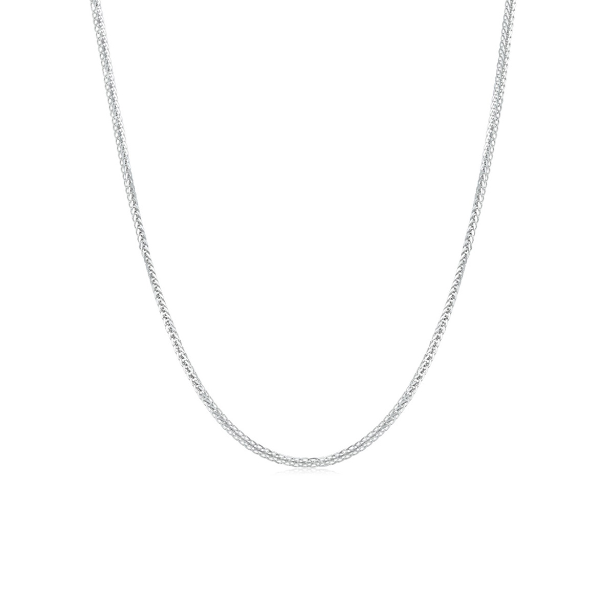 $t('六福珠寶')18K金頸鏈 - 意大利18K金(白色)簡約頸鏈