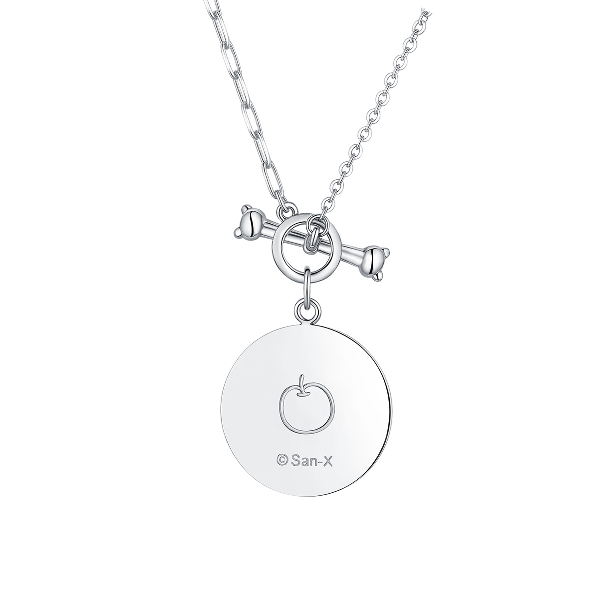 六福珠寶鉑金頸鏈 - "蘋安喜樂"小熊950鉑金頸鏈