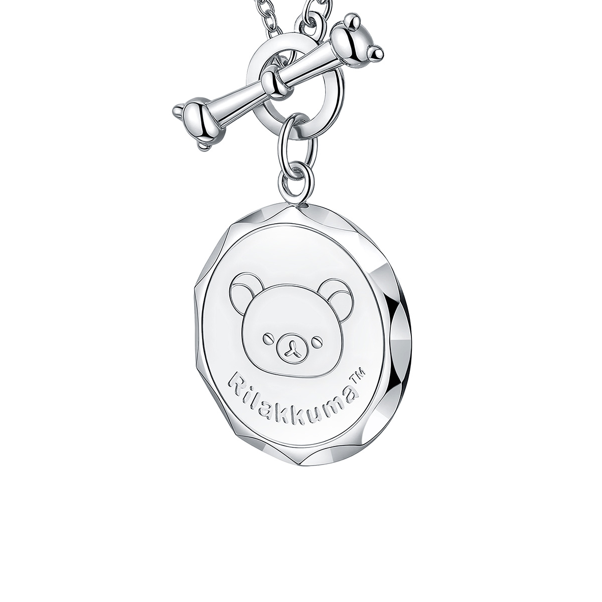 六福珠寶鉑金頸鏈 - "蘋安喜樂"小熊950鉑金頸鏈