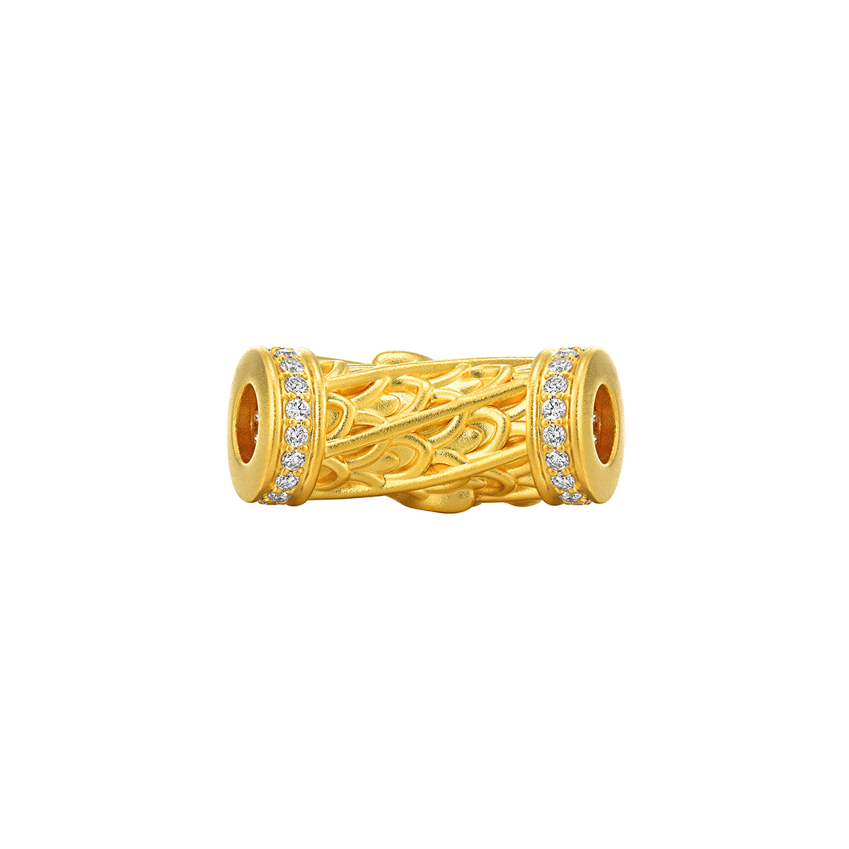 六福珠寶黃金串飾 - "雙魚獻福"999足金鑽石鎏彩串飾