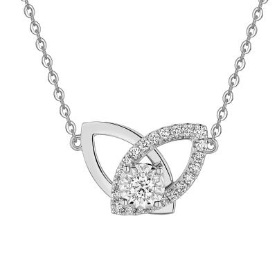 六福珠寶18K金頸鏈 - “環環相扣”18K金(白色)鑽石頸鏈