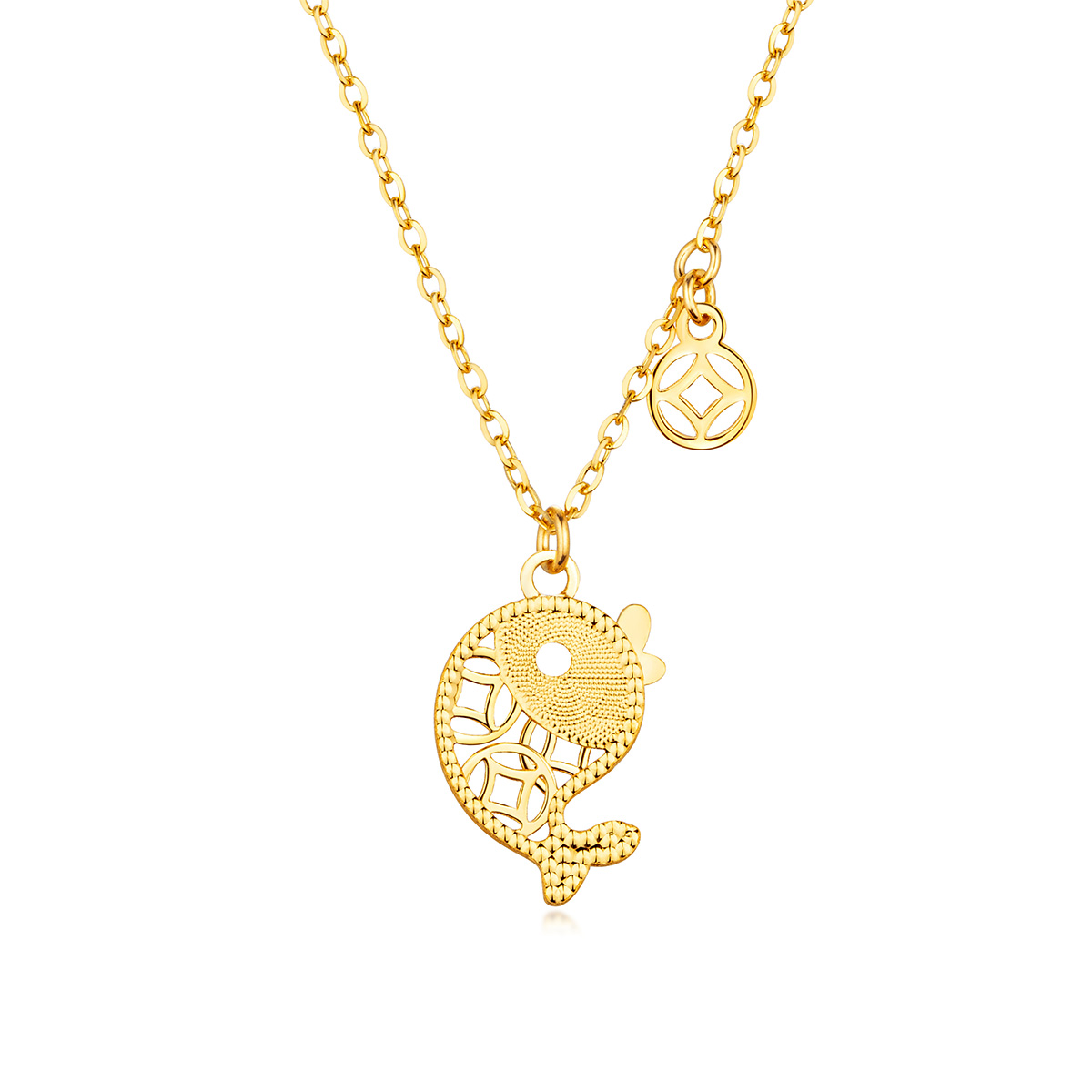 六福珠寶黃金頸鏈 - "如魚得水"990黃金頸鏈