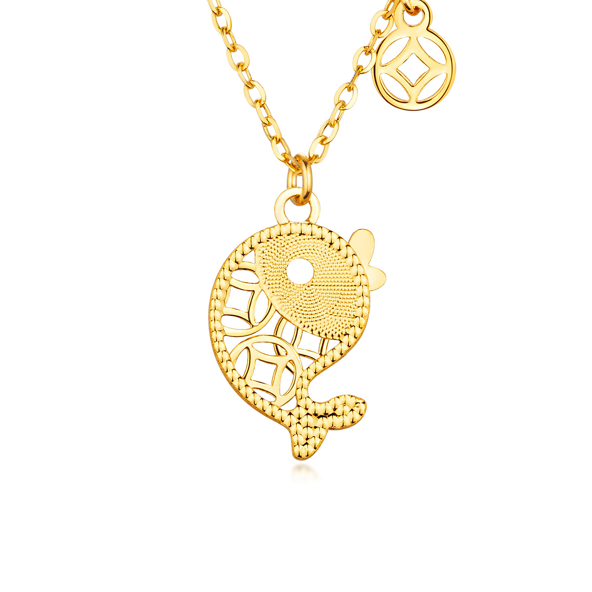 六福珠寶黃金頸鏈 - "如魚得水"990黃金頸鏈