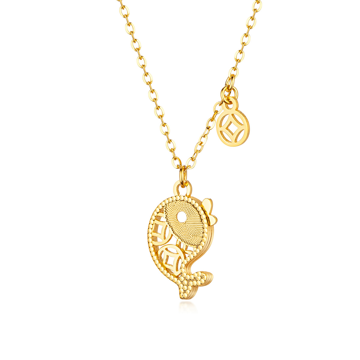 六福珠寶黃金頸鏈 - "如魚得水"990黃金頸鏈