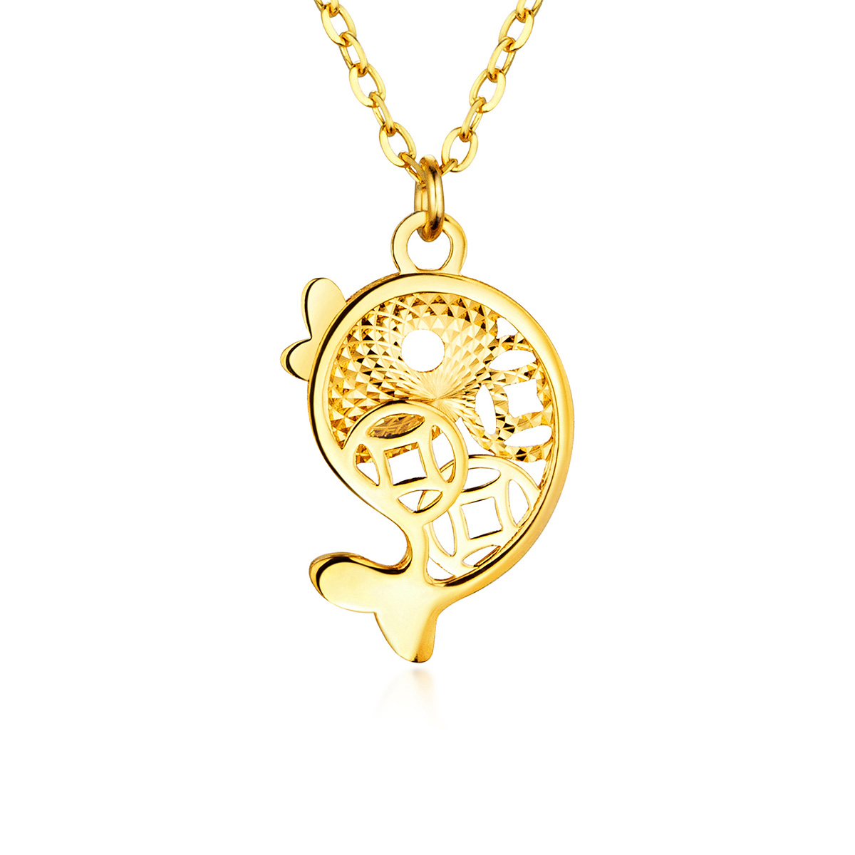 六福珠寶黃金頸鏈 - "如魚得水"990黃金頸鏈