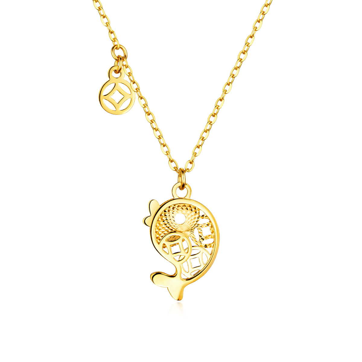 六福珠寶黃金頸鏈 - "如魚得水"990黃金頸鏈