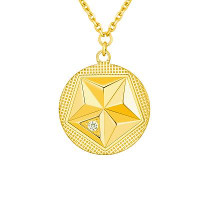 六福珠寶黃金頸鏈 - "潮星摩登"990黃金鑽石頸鏈