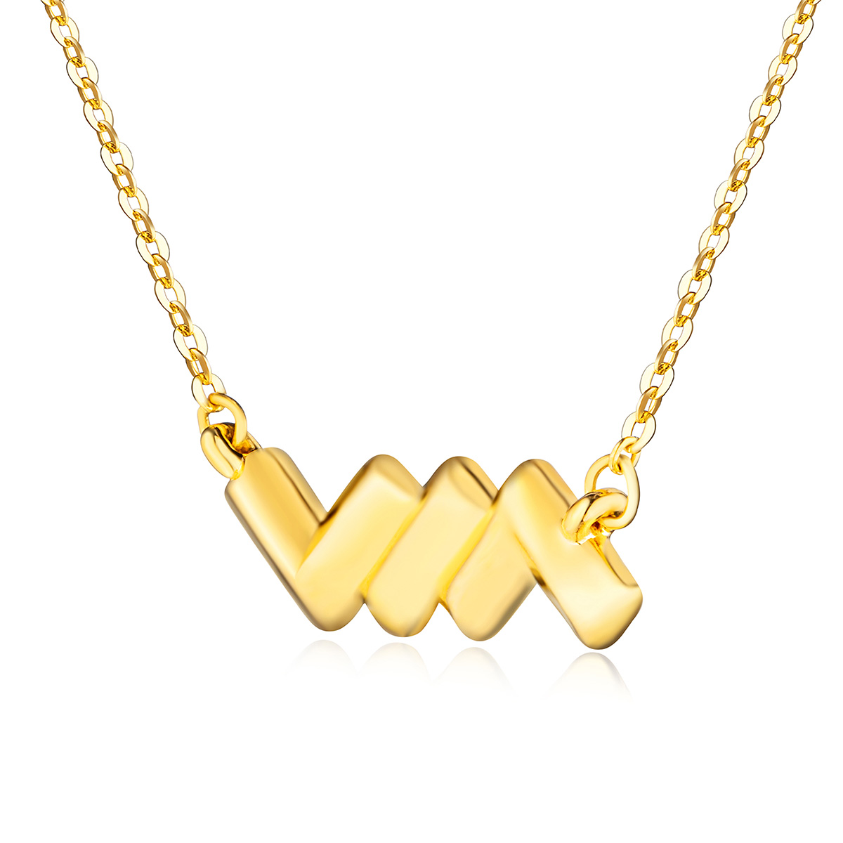 六福珠寶黃金頸鏈 - "天生一對"999足金頸鏈