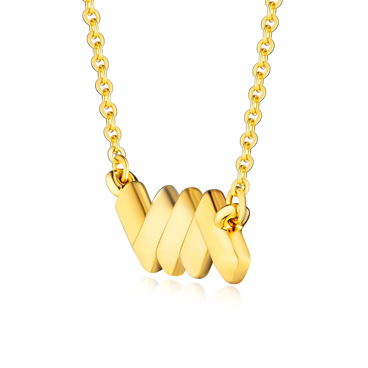 六福珠寶黃金頸鏈 - "天生一對"999足金頸鏈