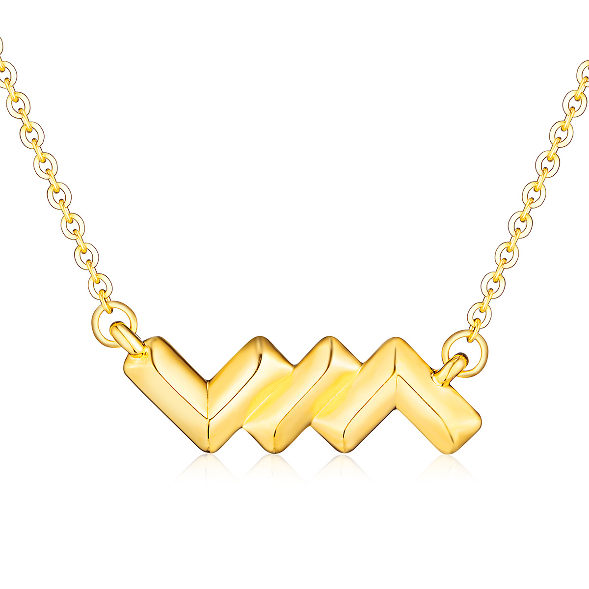 $t('六福珠寶')黃金頸鏈 - "天生一對"999足金頸鏈