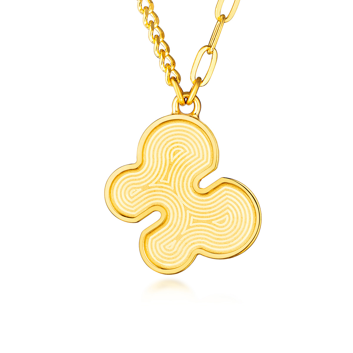 六福珠寶黃金頸鏈 - "蝶影芳蹤"999足金鑽石頸鏈