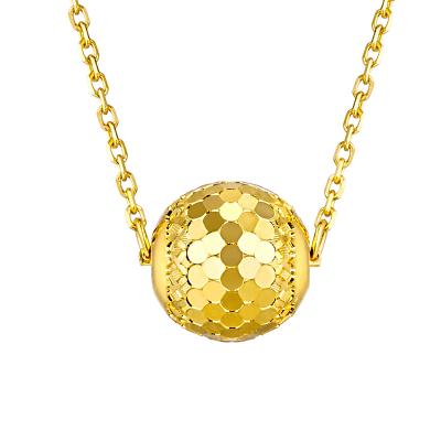 六福珠寶黃金頸鏈 - "閃動星球"990黃金鑽石頸鏈