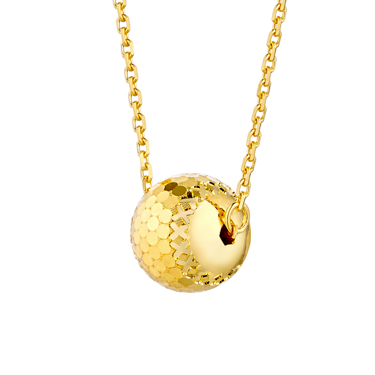 六福珠寶黃金頸鏈 - "閃動星球"990黃金鑽石頸鏈