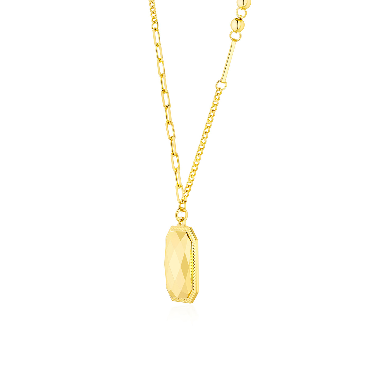 六福珠寶黃金頸鏈 - "珠光寶氣"999足金頸鏈(切面車花工藝)