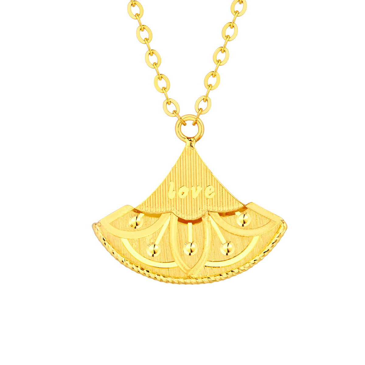 六福珠寶黃金頸鏈 - "杏(幸)運密語"999足金頸鏈