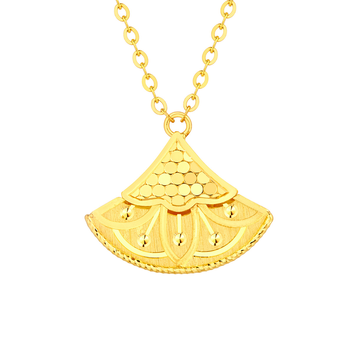 六福珠寶黃金頸鏈 - "杏(幸)運密語"999足金頸鏈