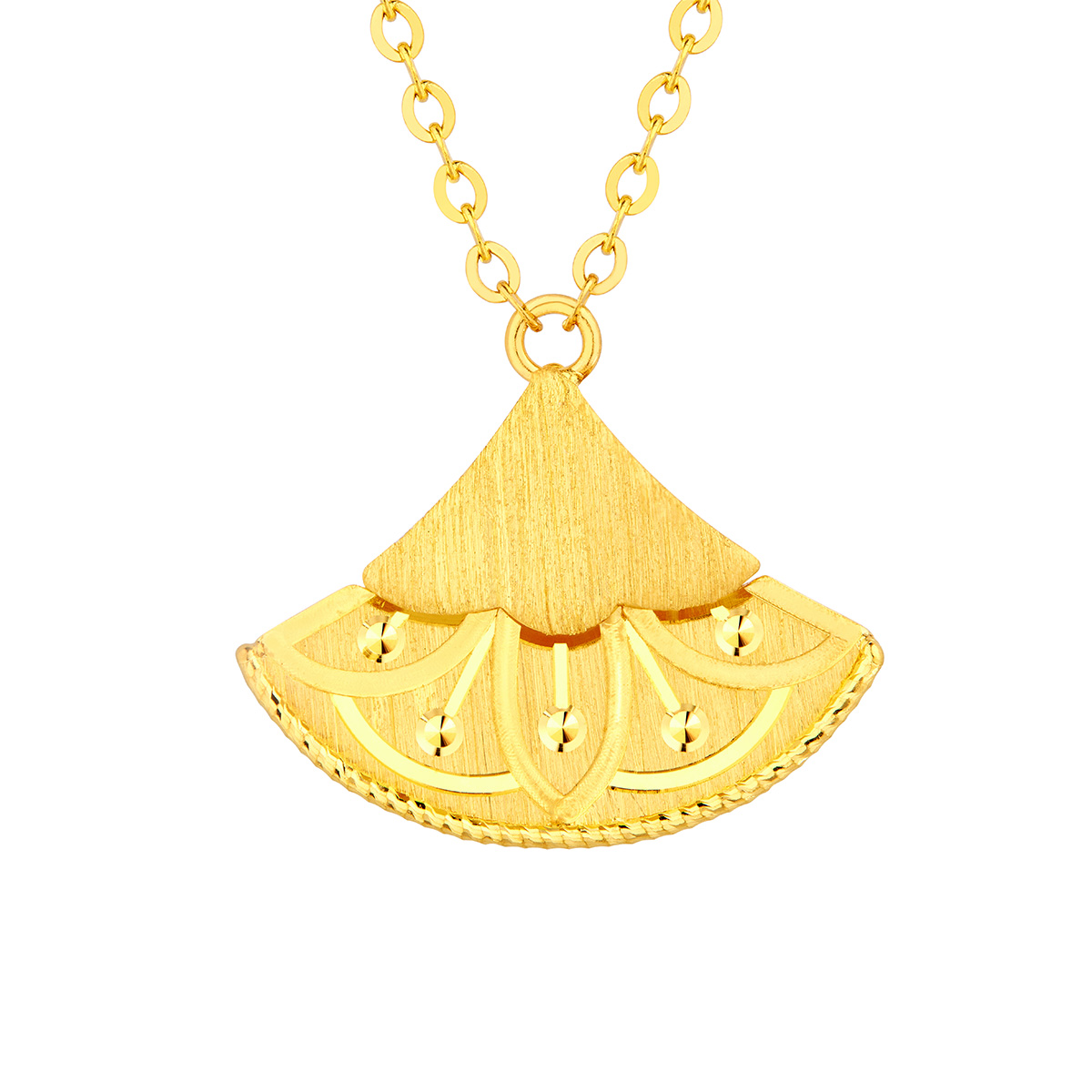 六福珠寶黃金頸鏈 - "杏(幸)運密語"999足金頸鏈