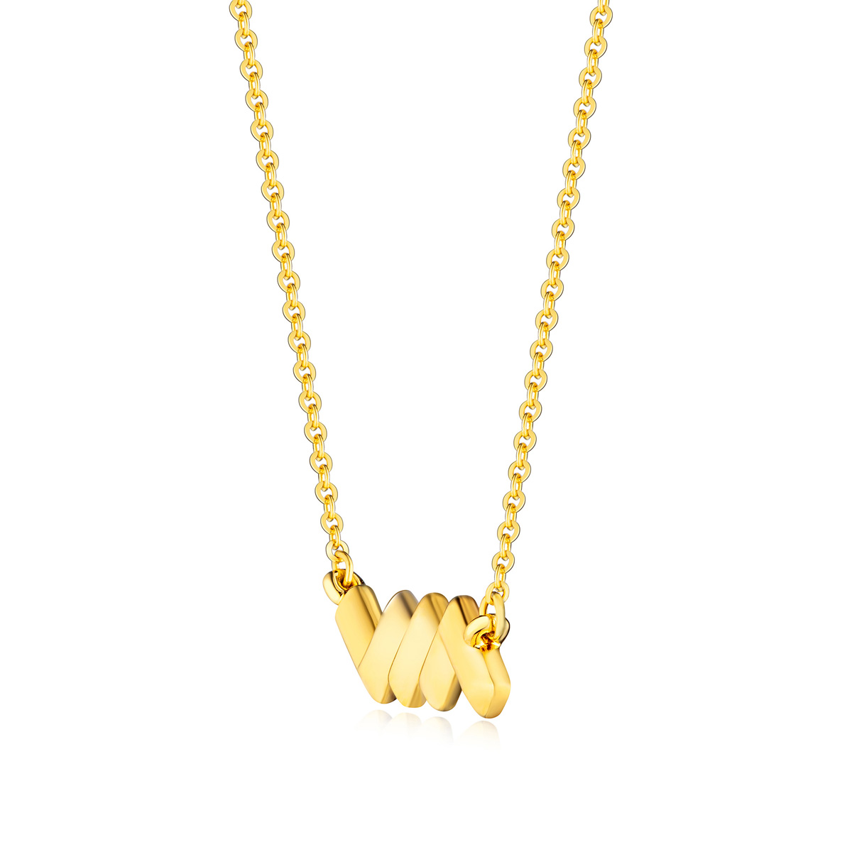 六福珠寶黃金頸鏈 - "天生一對"999足金頸鏈