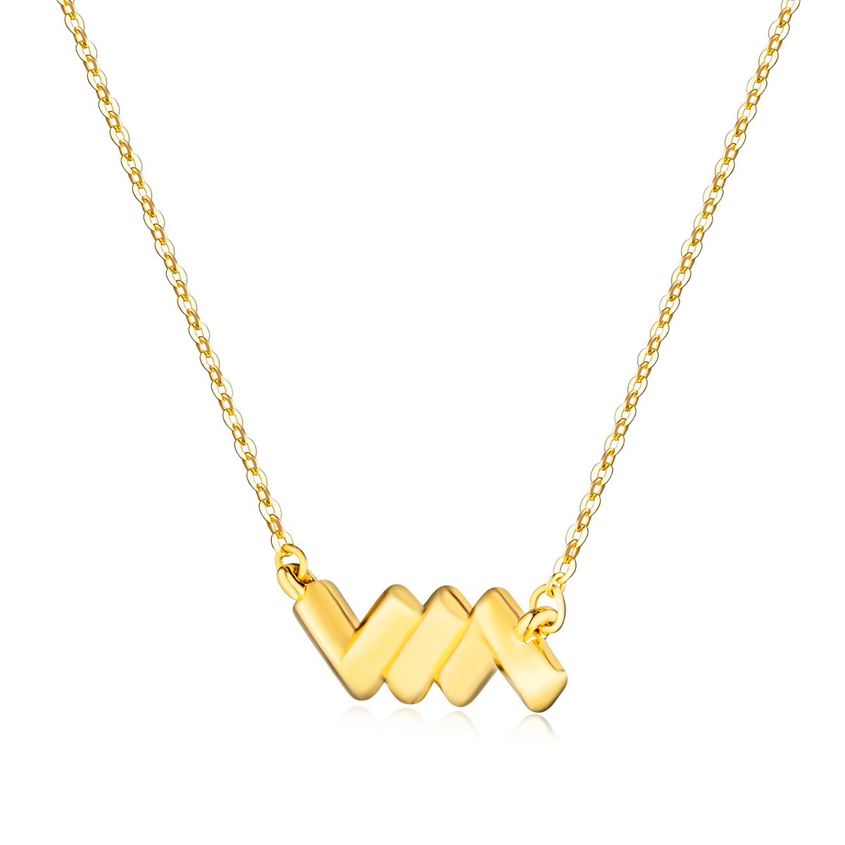 六福珠寶黃金頸鏈 - "天生一對"999足金頸鏈