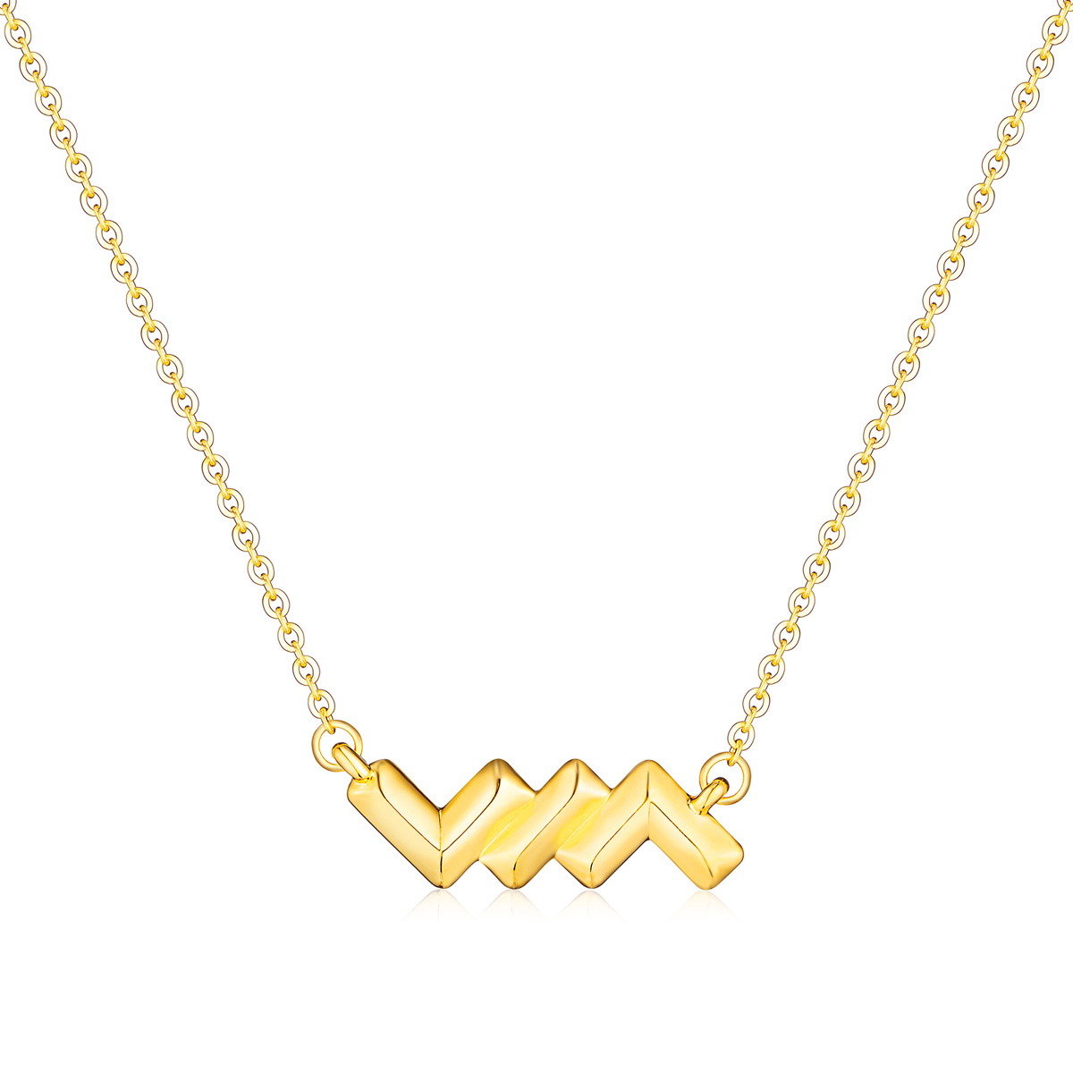 六福珠寶黃金頸鏈 - "天生一對"999足金頸鏈