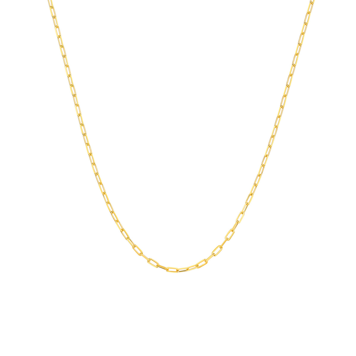 六福珠寶黃金頸鏈 - "回形針素鏈"999足金頸鏈