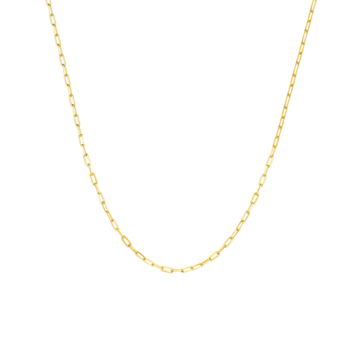 六福珠寶黃金頸鏈 - "回形針素鏈"999足金頸鏈