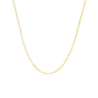 六福珠寶黃金頸鏈 - "回形針素鏈"999足金頸鏈