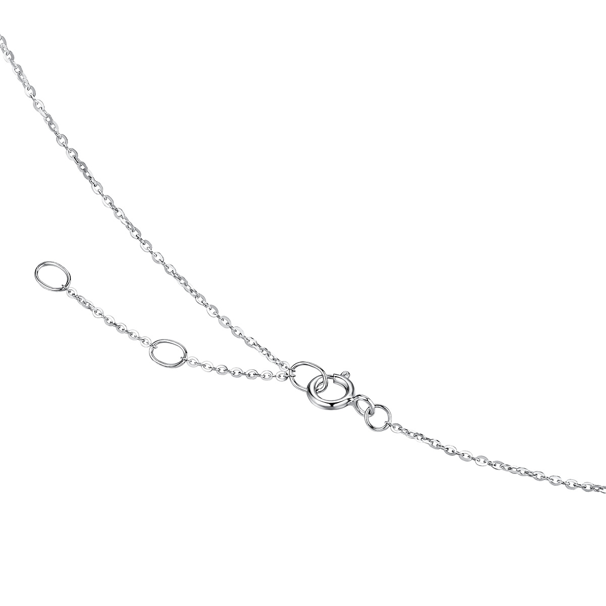 六福珠寶18K金頸鏈 - "幸運四葉草"18K金(白色)鑽石頸鏈