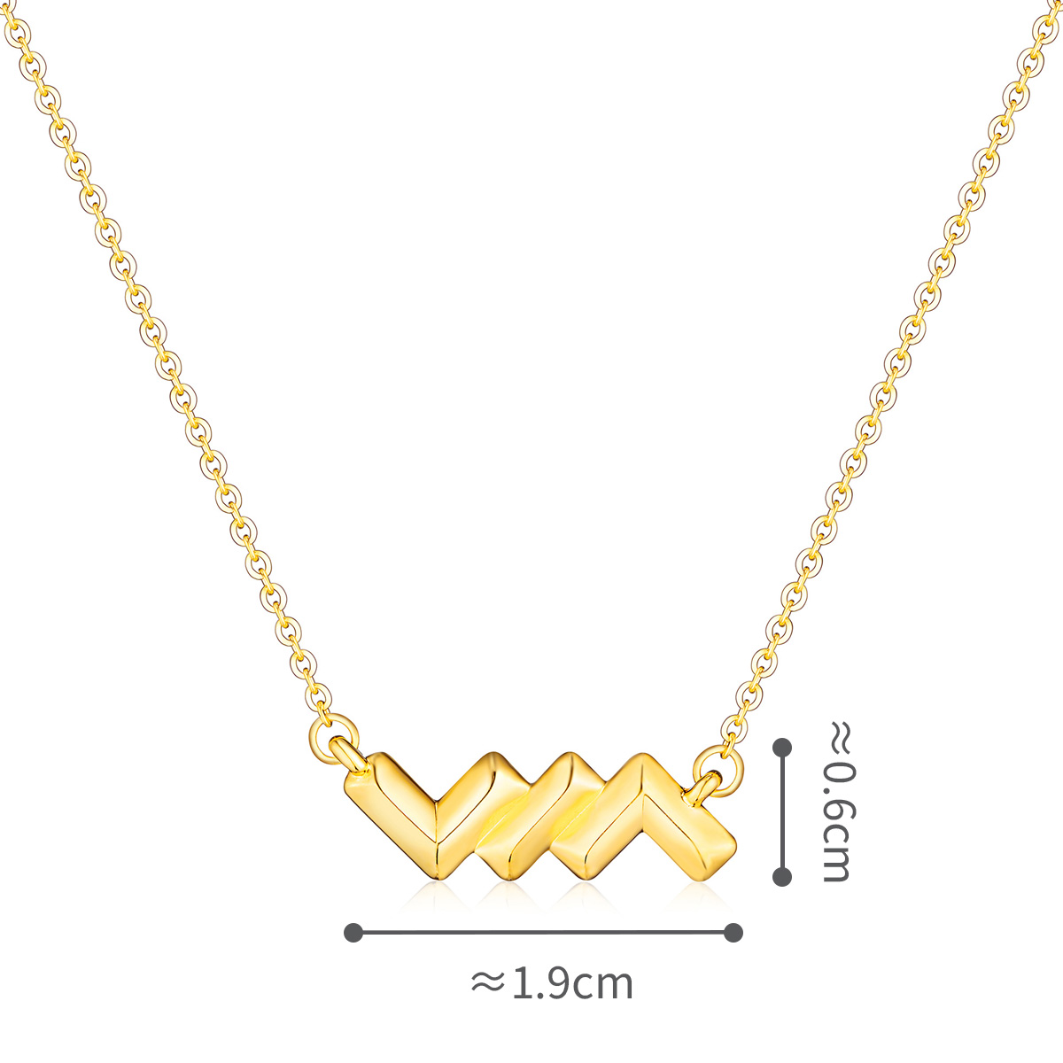 六福珠寶黃金頸鏈 - "天生一對"999足金頸鏈