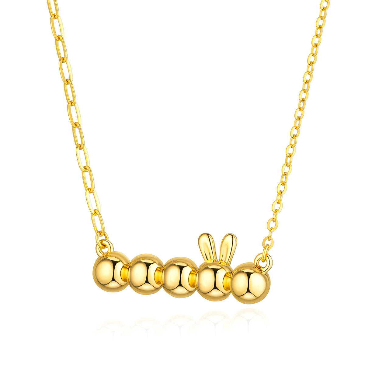 六福珠寶黃金頸鏈 - "兔穎而出"999足金頸鏈