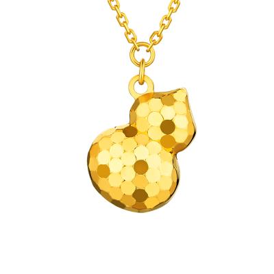 六福珠寶黃金頸鏈 - "閃耀葫蘆"990黃金鑽石頸鏈