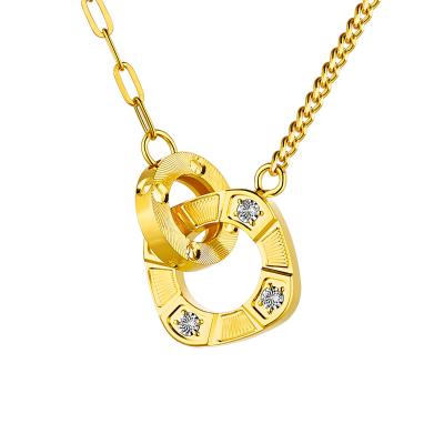 六福珠寶黃金頸鏈 - "酷閃之約"999足金頸鏈