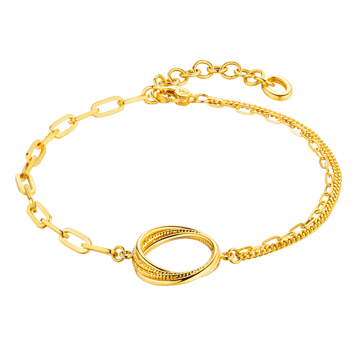 $t('六福珠寶')黃金手鏈 - "360°閃耀"圓形造型990黃金手鏈