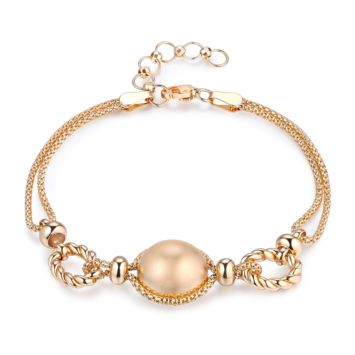 六福珠寶18K金手鏈 - "華麗金珠"18K金(黃色)手鏈