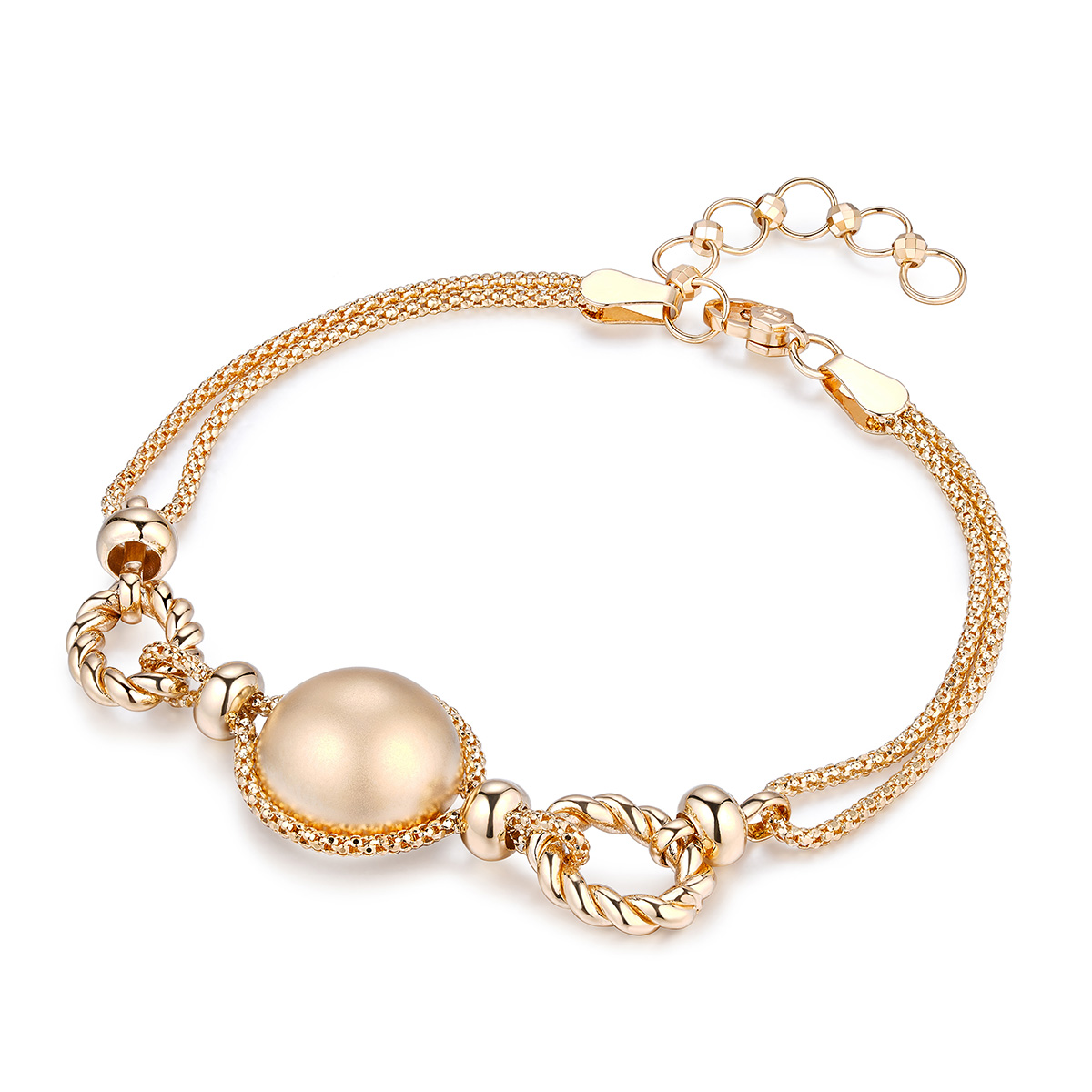 六福珠寶18K金手鏈 - "華麗金珠"18K金(黃色)手鏈