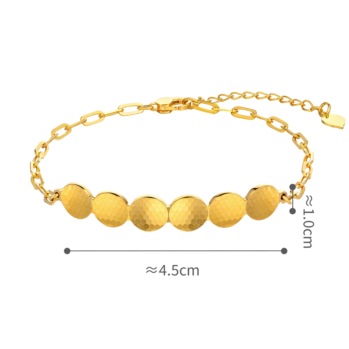 六福珠寶黃金手鏈 - "閃耀星河"990黃金手鏈(車花工藝)