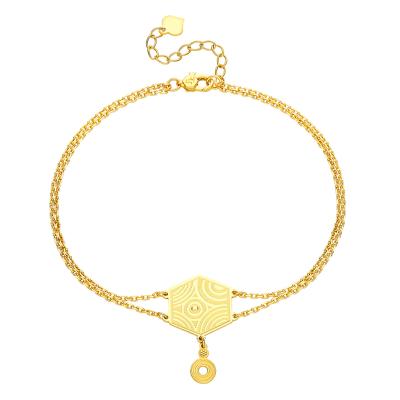 六福珠寶undefined - "雨落祥紋"990黃金手鏈