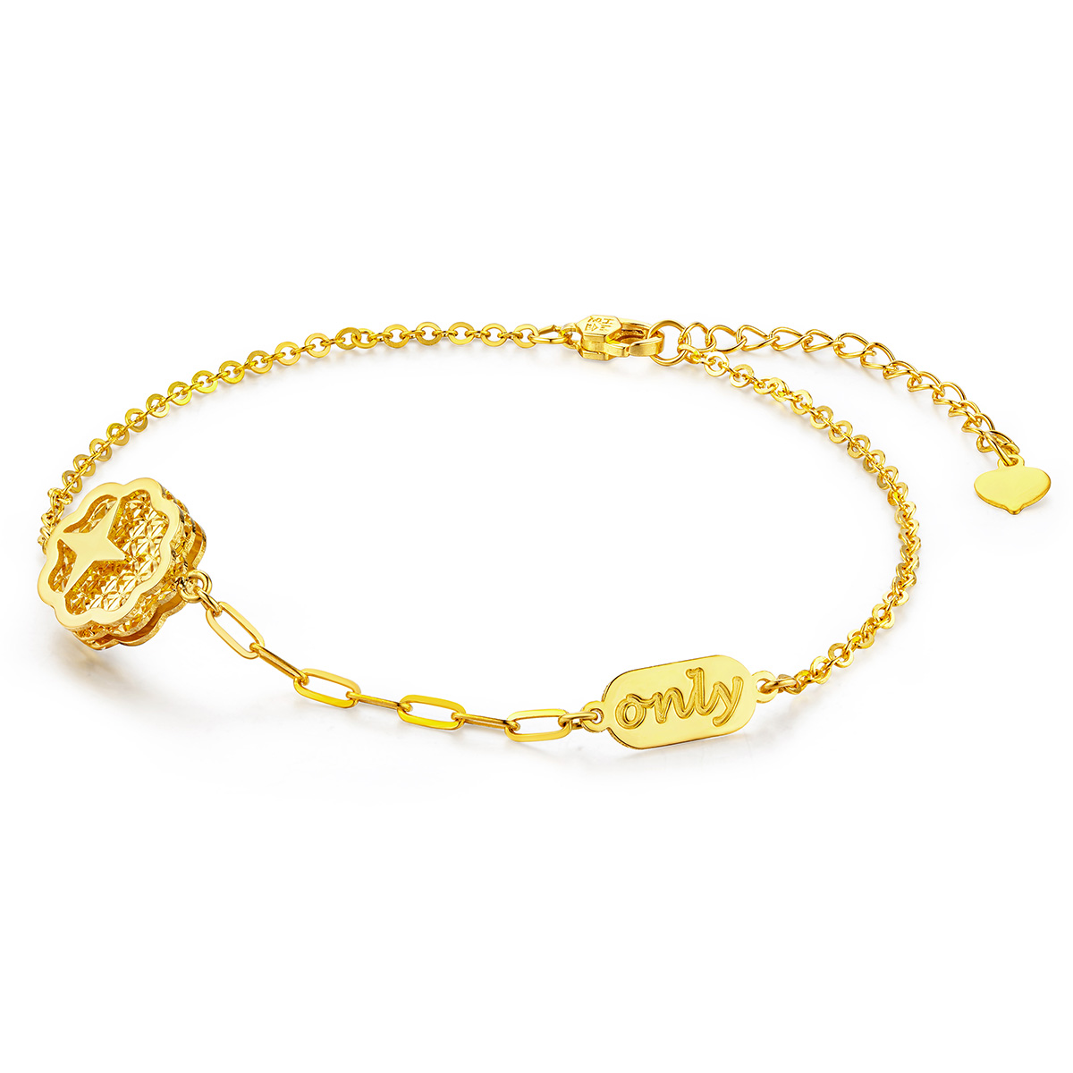 $t('六福珠寶')黃金手鏈 - "星月守護"990黃金手鏈