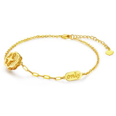 六福珠寶黃金手鏈 - "星月守護"990黃金手鏈