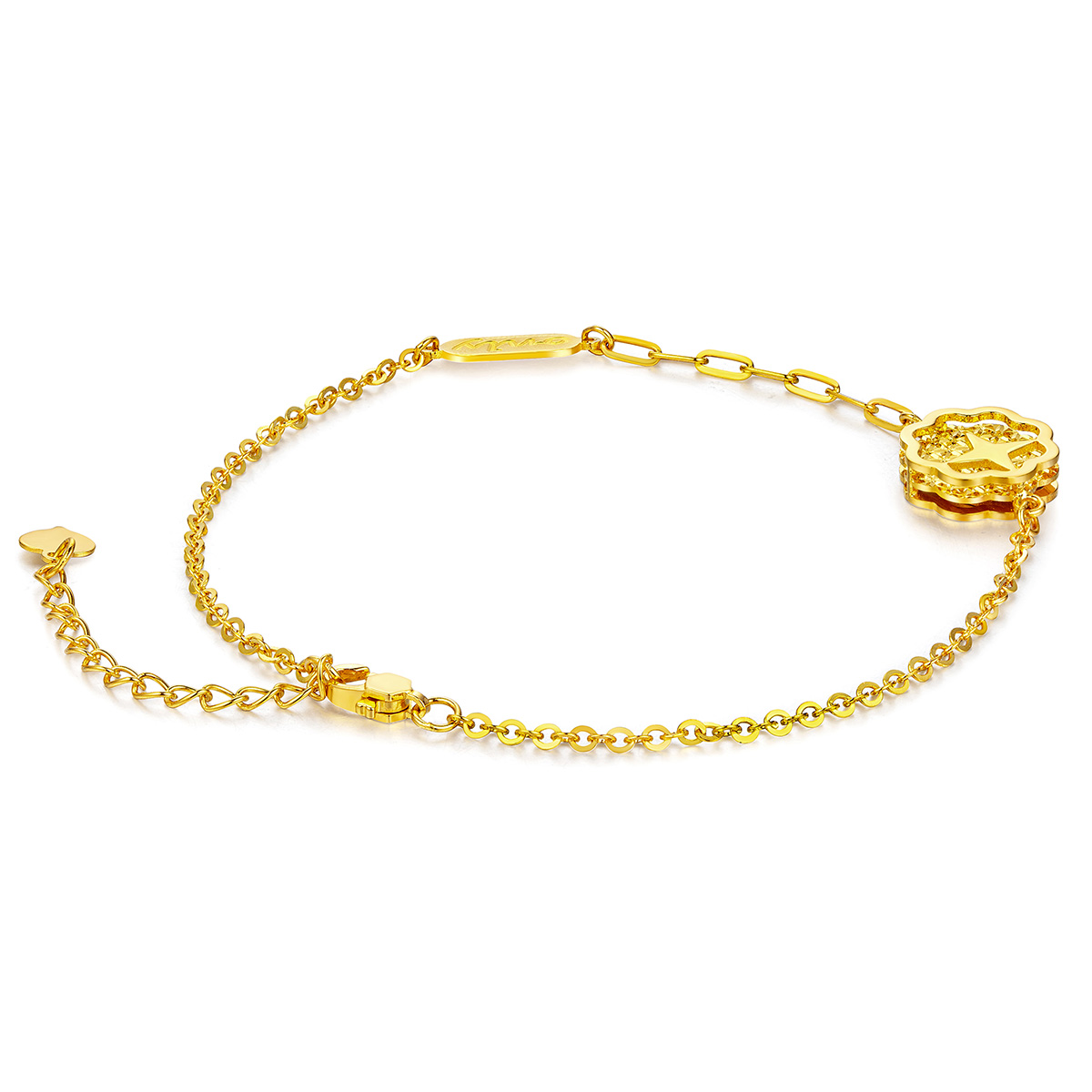 六福珠寶黃金手鏈 - "星月守護"990黃金手鏈