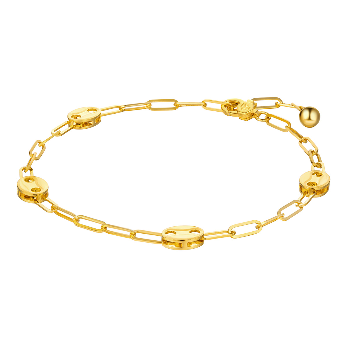 六福珠宝黄金手链 - "甜酷风尚"990黄金手链