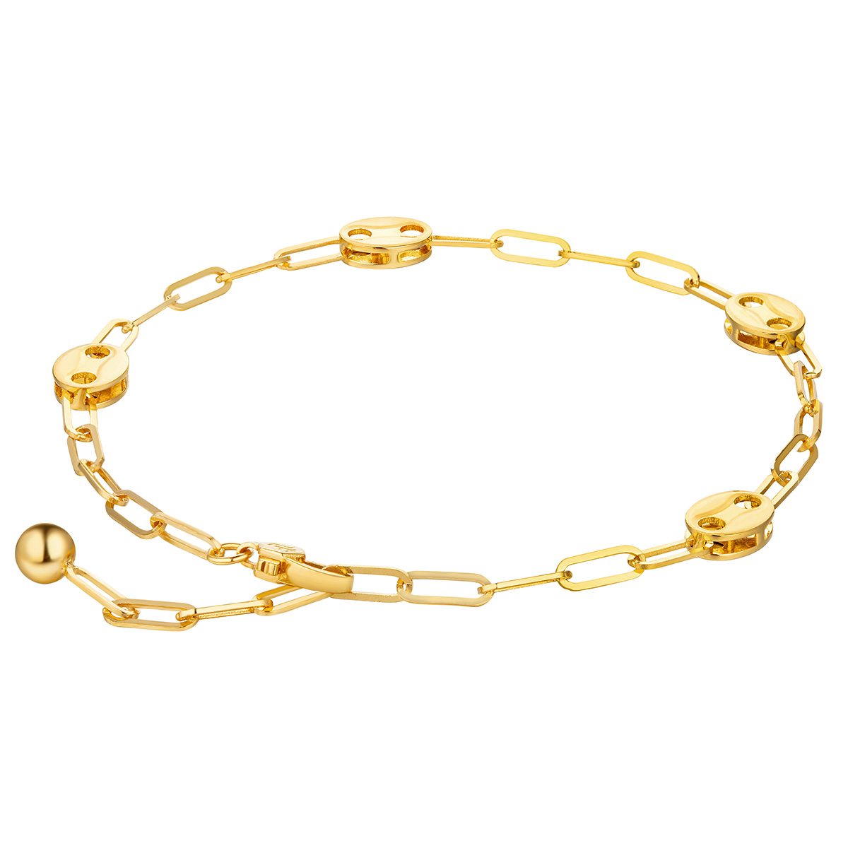 六福珠宝黄金手链 - "甜酷风尚"990黄金手链