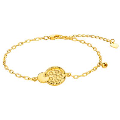 六福珠寶黃金手鏈 - "喜樂圓滿"圓形990黃金手鏈