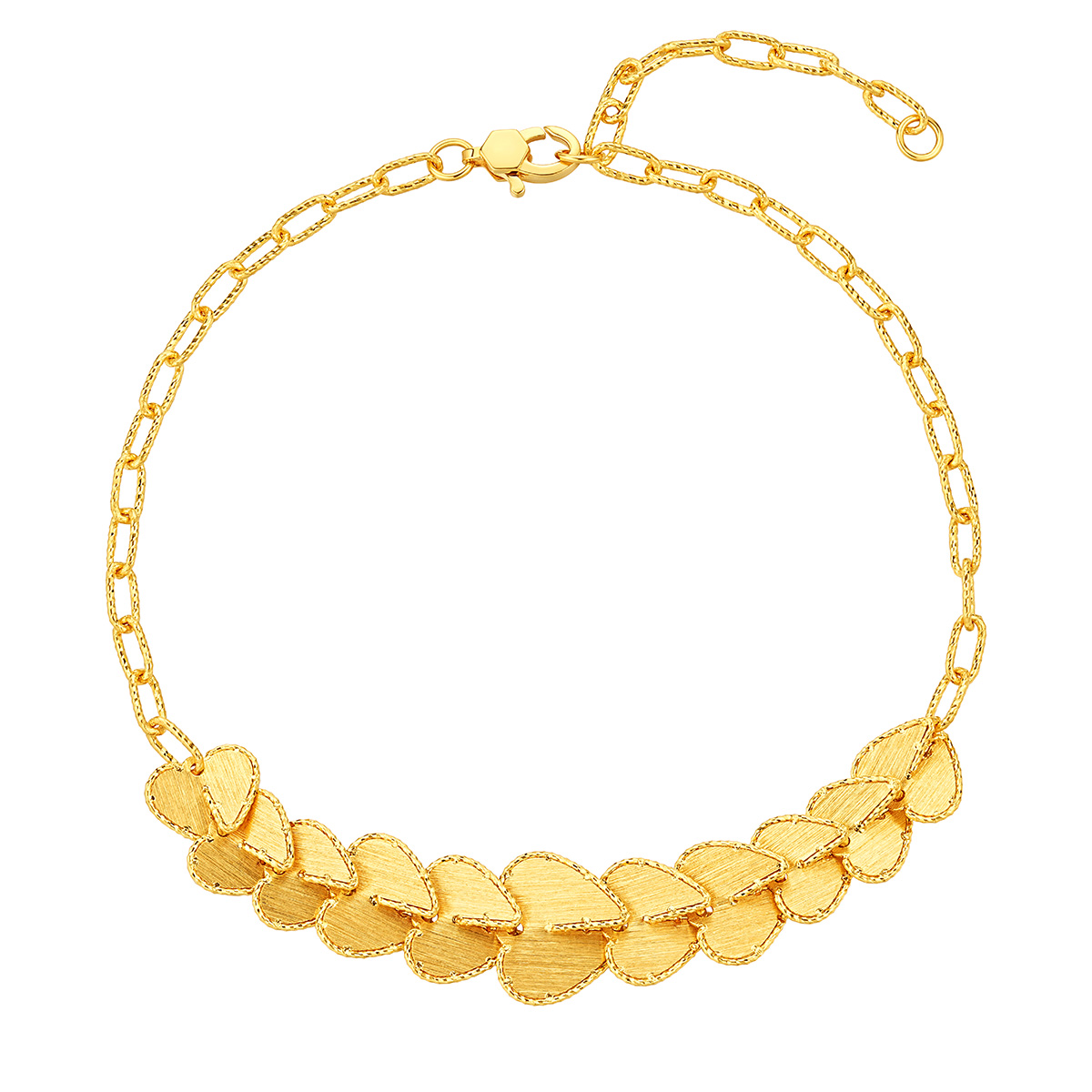 六福珠寶黃金手鏈 - “心絲漣漪”999足金手鏈