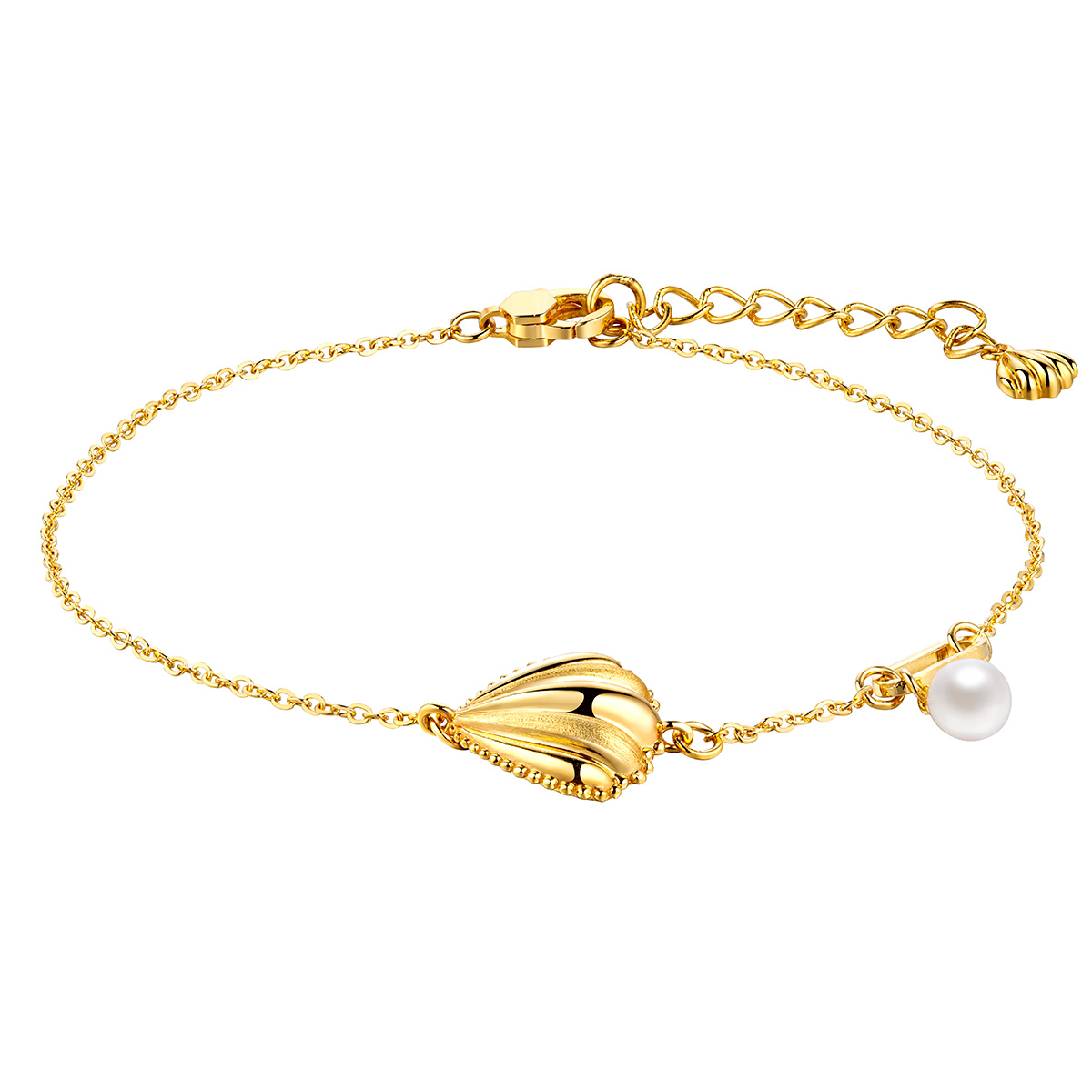 六福珠寶黃金手鏈 - "貝(倍)加珍愛"999足金珍珠手鏈