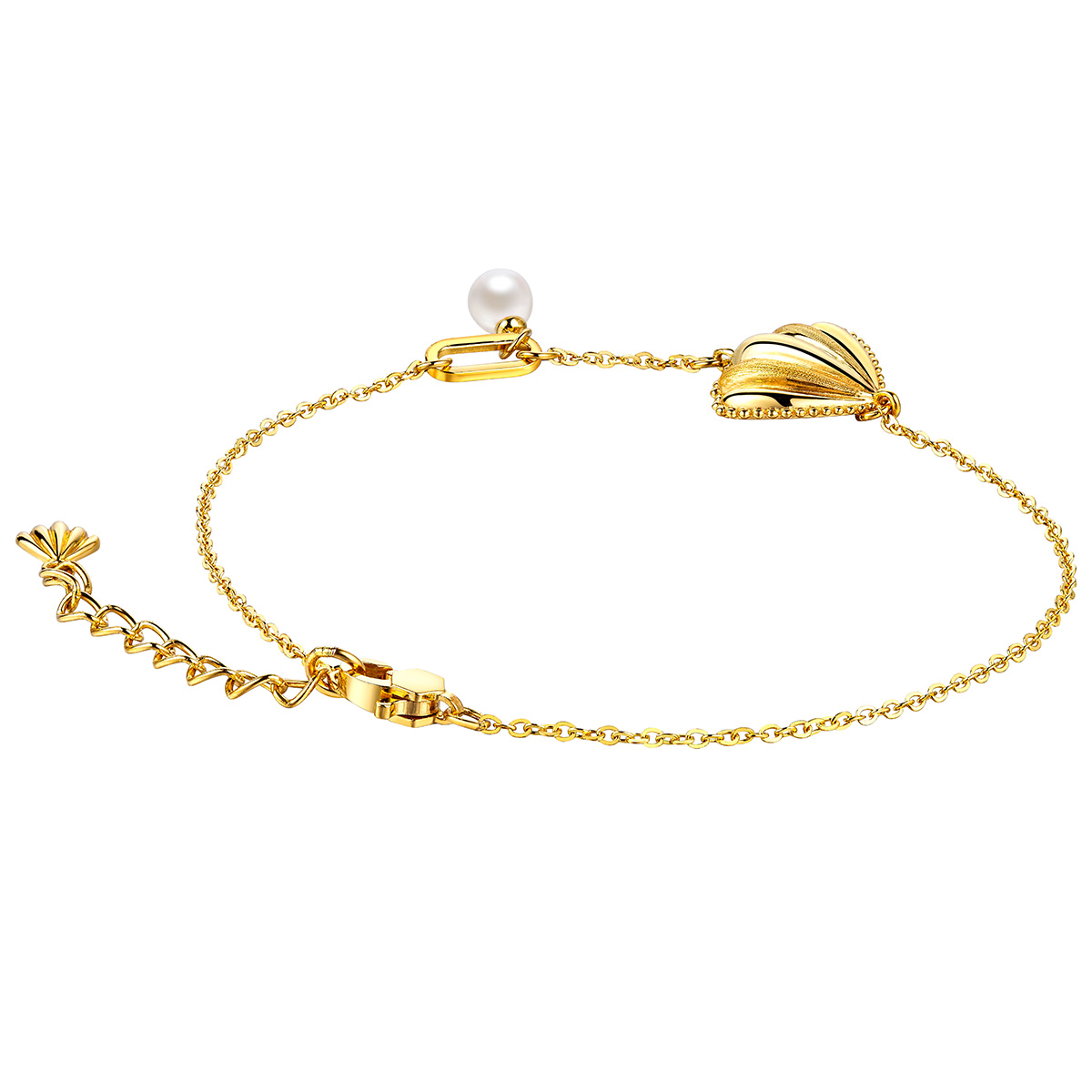 六福珠寶黃金手鏈 - "貝(倍)加珍愛"999足金珍珠手鏈