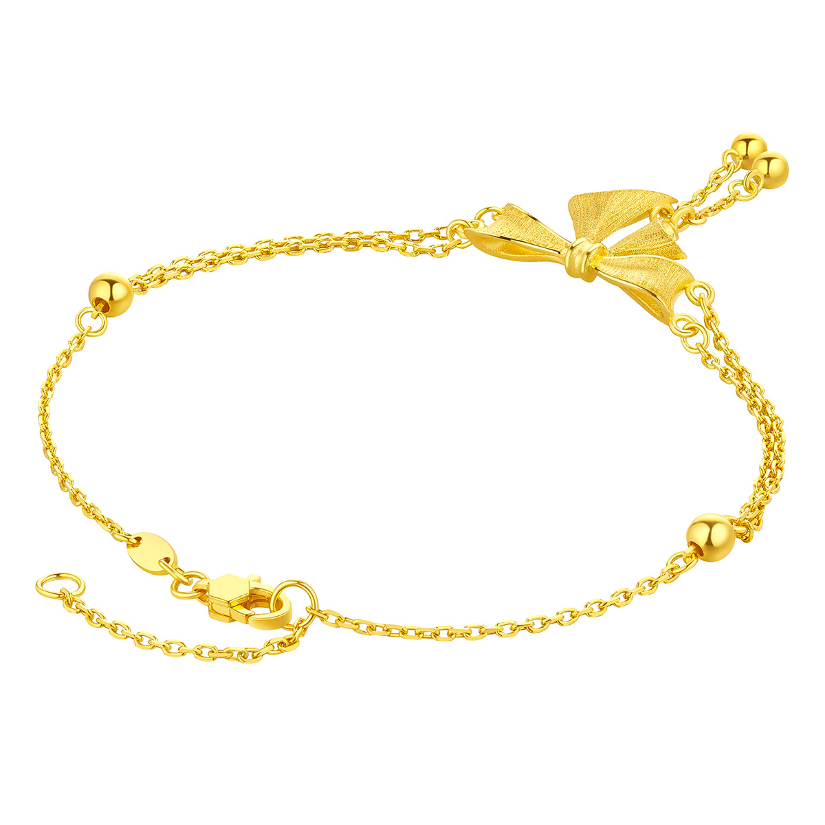 六福珠寶黃金手鏈 - "戀戀情結"999.9黃金手鏈