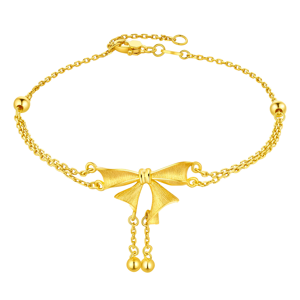 六福珠寶黃金手鏈 - "戀戀情結"999.9黃金手鏈