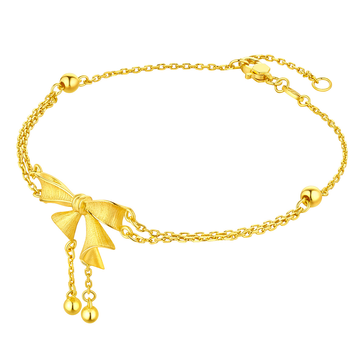 六福珠寶黃金手鏈 - "戀戀情結"999.9黃金手鏈