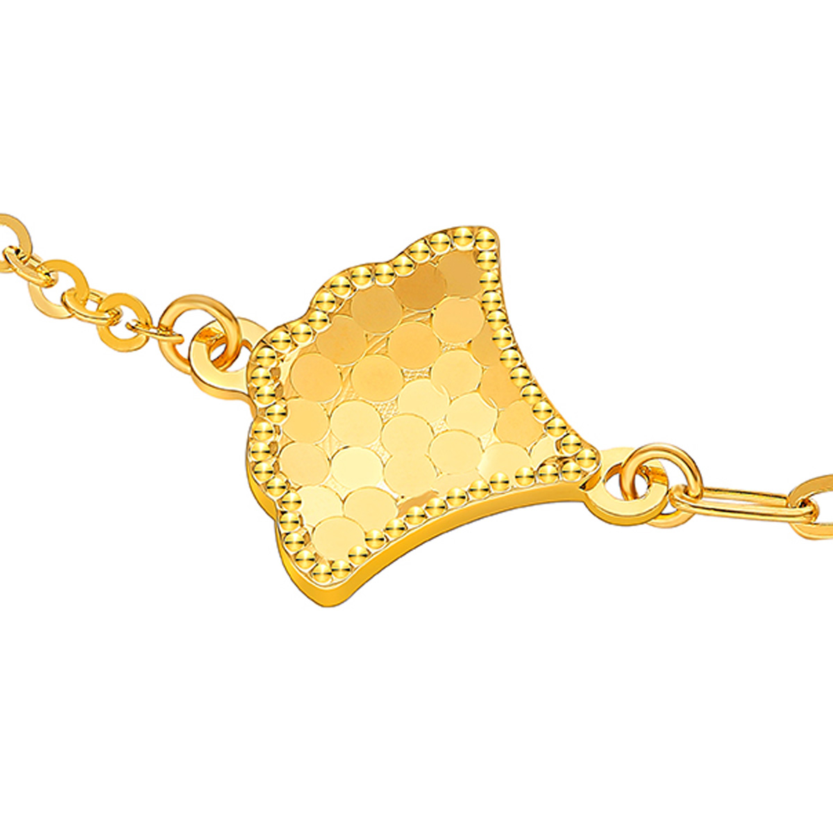 六福珠寶黃金手鏈 - "幸福感應"990黃金手鏈